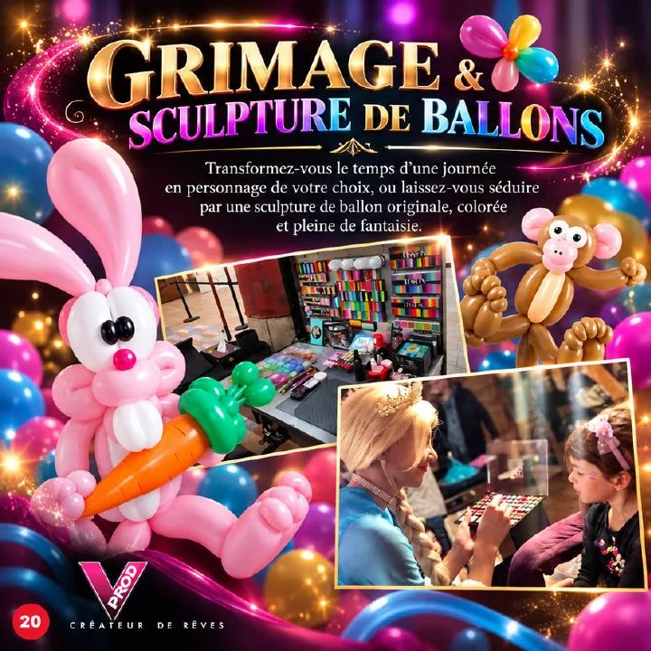 Grimage & sculpture de ballons